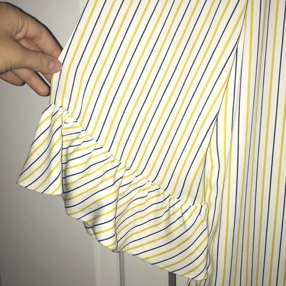 Yellow and Blue Striped Blouse - Picture 2 of 3